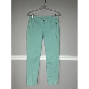 Talbots Signiture Slim Ankle Jeans 2P/26 Aqua Blue Classic Preppy Happy
